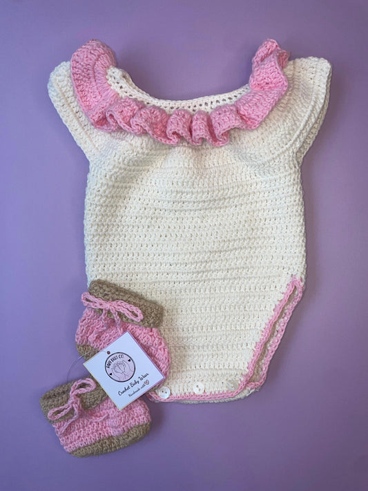 Handmade Crochet Baby Onesie